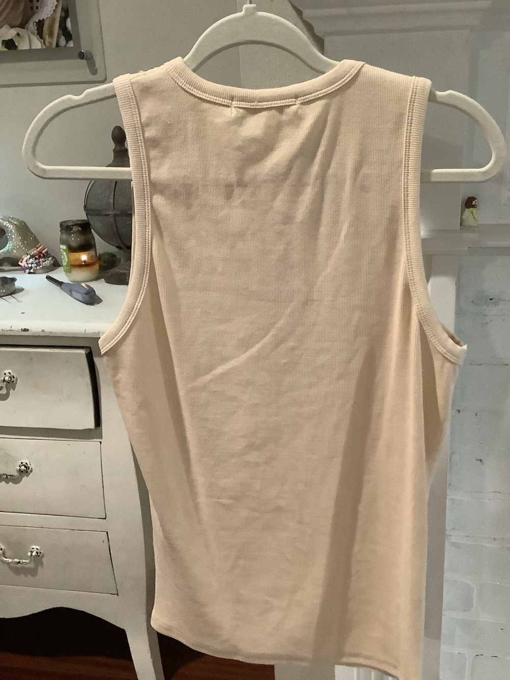 Lizette Collection Rhinestone-Embellished Cream Tank - Picture 2 of 3